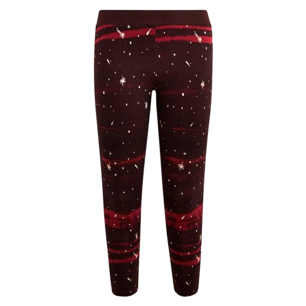 NWT 💫Torrid Full Length Ribbed Waist Premium Burgundy Galaxy Legging Size 1💫